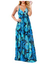 Tropical Boho Floral Print Sexy Backless Sundress