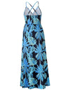 Tropical Boho Floral Print Sexy Backless Sundress