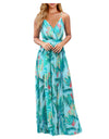 Tropical Boho Floral Print Sexy Backless Sundress