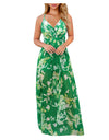 Tropical Boho Floral Print Sexy Backless Sundress
