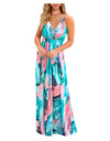 Tropical Boho Floral Print Sexy Backless Sundress
