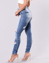 Casual Slim Ripped Jeans - Fashion Damsel