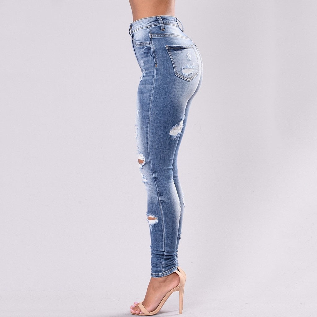 Casual Slim Ripped Jeans - Fashion Damsel