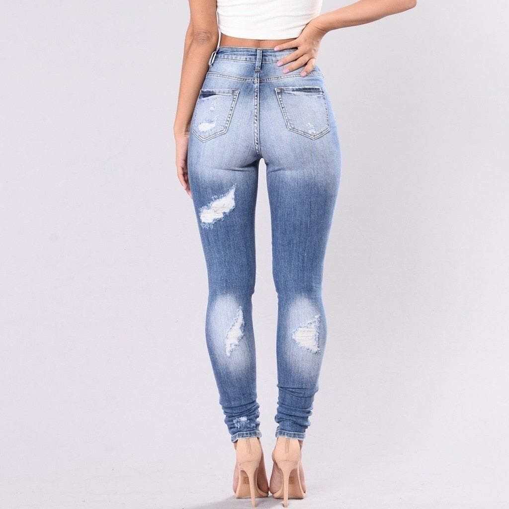 Casual Slim Ripped Jeans - Fashion Damsel