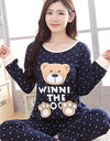 Cartoon Print Long Sleeve Pajama Set - Fashion Damsel