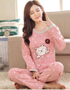 Cartoon Print Long Sleeve Pajama Set - Fashion Damsel