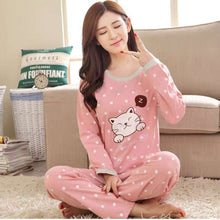 Load image into Gallery viewer, Cartoon Print Long Sleeve Pajama Set - Fashion Damsel
