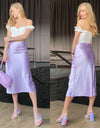Silk Long Satin Skirt - Fashion Damsel