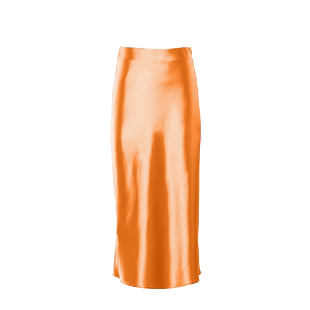 Silk Long Satin Skirt - Fashion Damsel