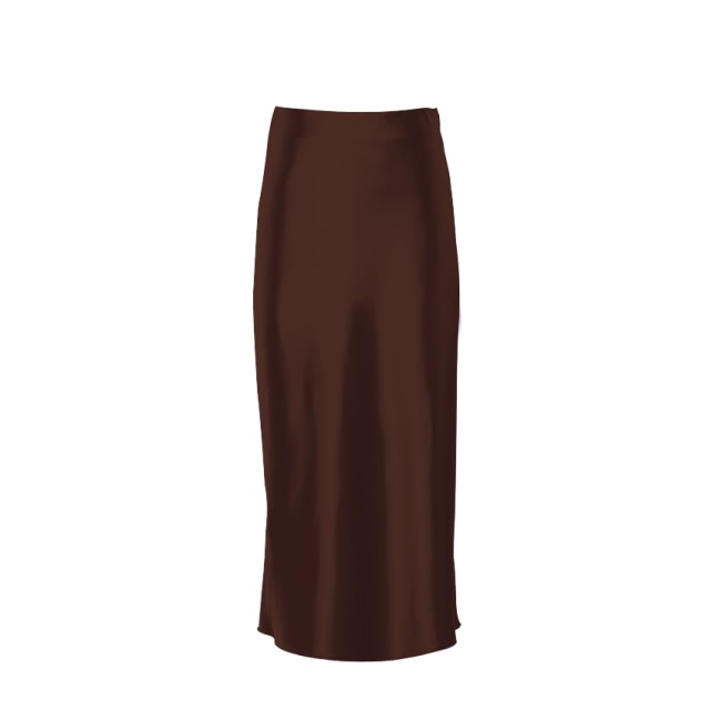 Silk Long Satin Skirt - Fashion Damsel