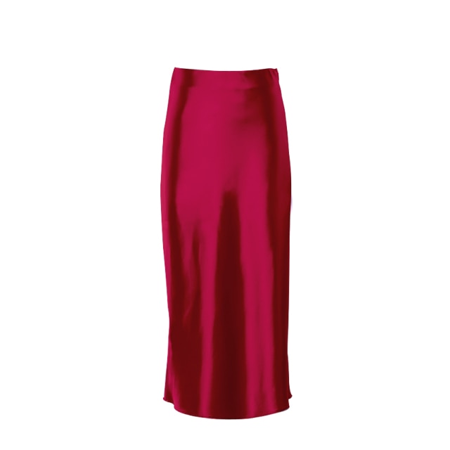 Silk Long Satin Skirt - Fashion Damsel