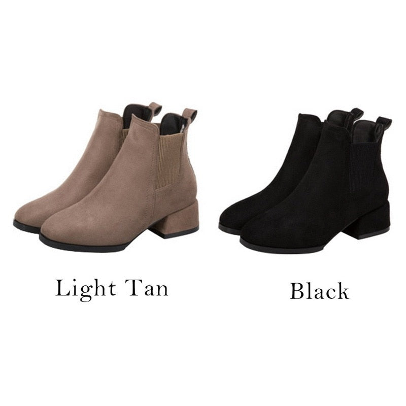 Suede Leather Ankle Boots - Fashion Damsel