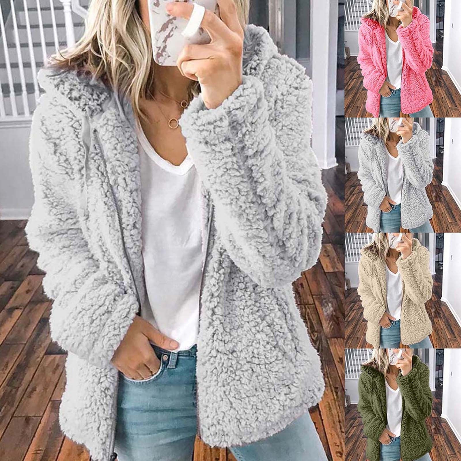 Soft Hooded Fleece Plush Warm Coat - Fashion Damsel