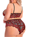 S-4XL Lace Bra Panties Lingerie Set