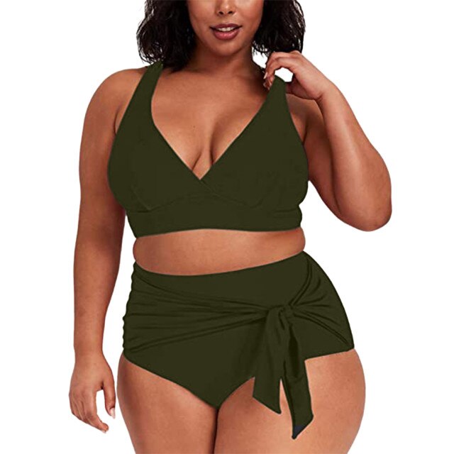 Plus Size Two-pieces Bikini Set Bathing Suit