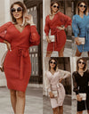 Knitted Autumn And Winter Long Sleeve Dress - Fashion Damsel