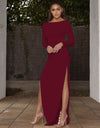 Sexy Halter Split Long-sleeved and Floor-length Dress - Fashion Damsel