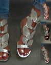 Rhinestone Butterfly Flat Sandals - Fashion Damsel