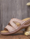 Leather Vintage Buckle Sandals - Fashion Damsel