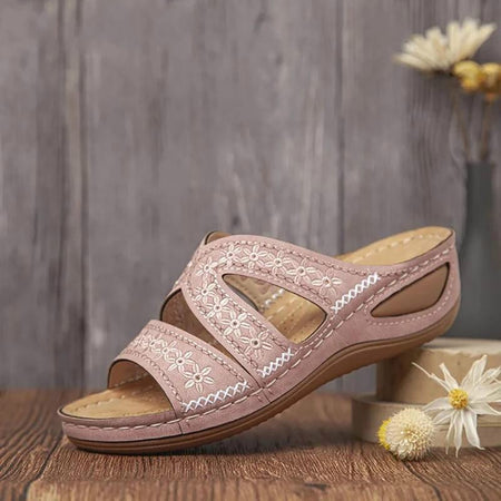 Leather Vintage Buckle Sandals - Fashion Damsel