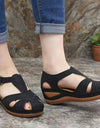 Leather Vintage Buckle Sandals - Fashion Damsel