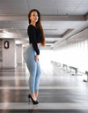 Tummy Control Ankle-Length Curvy Skinny Jeans - Fashion Damsel