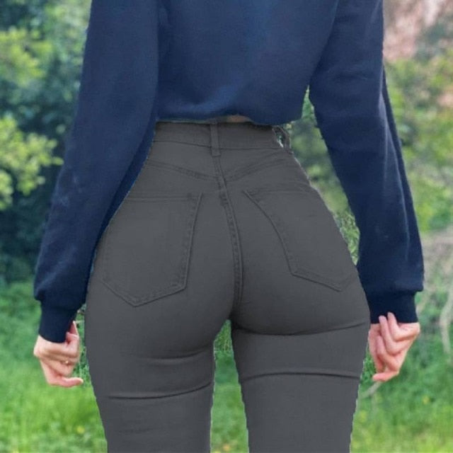 Tummy Control Ankle-Length Curvy Skinny Jeans - Fashion Damsel