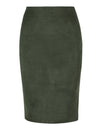 Suede Solid Color Pencil Skirt - Fashion Damsel