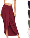Autumn/Winter Split Wrap Asymmetric Draped Skirt - Fashion Damsel