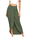 Autumn/Winter Split Wrap Asymmetric Draped Skirt - Fashion Damsel