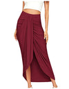 Autumn/Winter Split Wrap Asymmetric Draped Skirt - Fashion Damsel