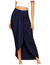 Autumn/Winter Split Wrap Asymmetric Draped Skirt - Fashion Damsel