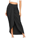 Autumn/Winter Split Wrap Asymmetric Draped Skirt - Fashion Damsel
