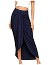 Autumn/Winter Split Wrap Asymmetric Draped Skirt - Fashion Damsel