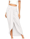 Autumn/Winter Split Wrap Asymmetric Draped Skirt - Fashion Damsel