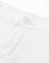 Casual Capri Lace Splicing Mid Waist Denim - Fashion Damsel