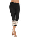 Casual Capri Lace Splicing Mid Waist Denim - Fashion Damsel