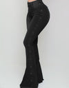 Side Stripe Winter Flare Denim Jeans - Fashion Damsel
