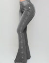 Side Stripe Winter Flare Denim Jeans - Fashion Damsel