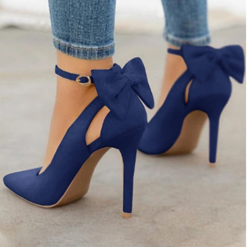 Bowknot Pointed Toe High Heels - Fashion Damsel