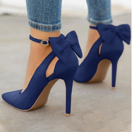 Bowknot Pointed Toe High Heels - Fashion Damsel