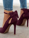 Bowknot Pointed Toe High Heels - Fashion Damsel