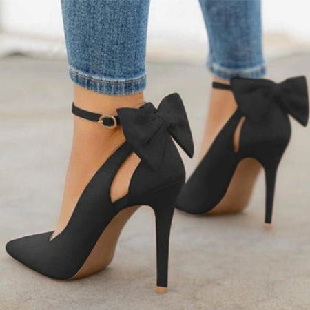 Bowknot Pointed Toe High Heels - Fashion Damsel