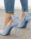 Bowknot Pointed Toe High Heels - Fashion Damsel