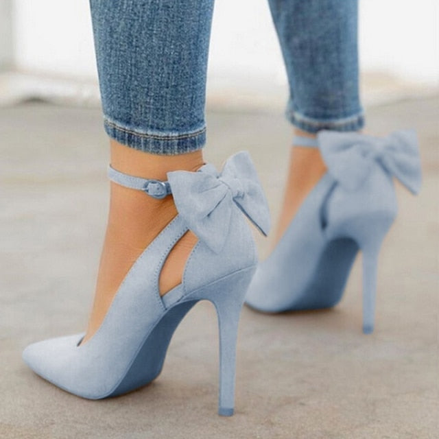 Bowknot Pointed Toe High Heels - Fashion Damsel
