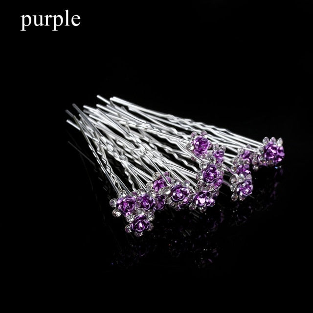 50/20 pcs/pack Women Flowers Hairpin Stick