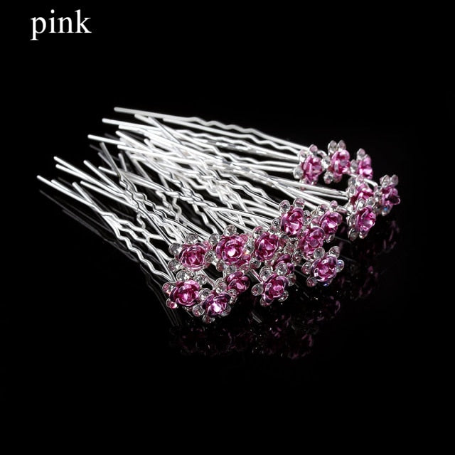 50/20 pcs/pack Women Flowers Hairpin Stick