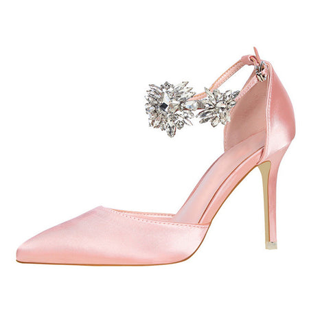 Elegant Rhinestone High Heel Pumps - Fashion Damsel