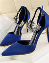 Elegant Rhinestone High Heel Pumps - Fashion Damsel