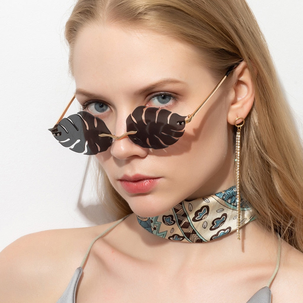 Leaf shape retro sunglasses - Fashion Damsel